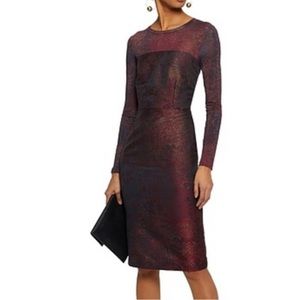 NWT! Max Mara Varna Jacquard-Print Dress, Bordeaux